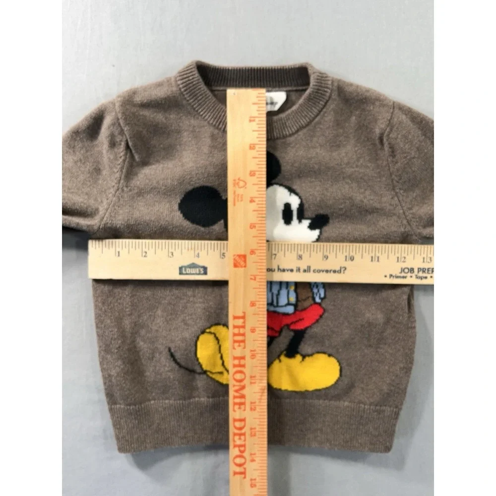Baby Gap Mickey Mouse Heather Brown Long Sleeve Sweater Toddler 3 Years‎